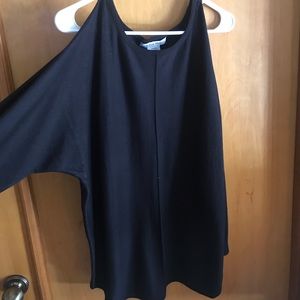 Black, open shoulder top
